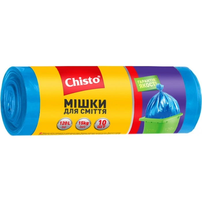 Пакеты для мусора Chisto Прочные 120 л, 10 шт  - 