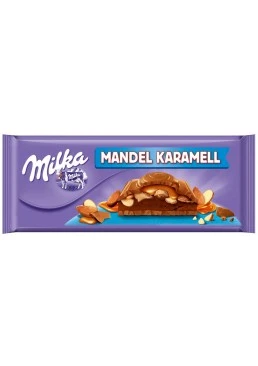 Шоколад Milka Mandel Karamell Мигдаль в карамелі, 300 г