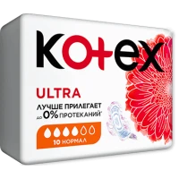 Прокладки Kotex Ultra нормал с крылышками 4 капли 10шт.
