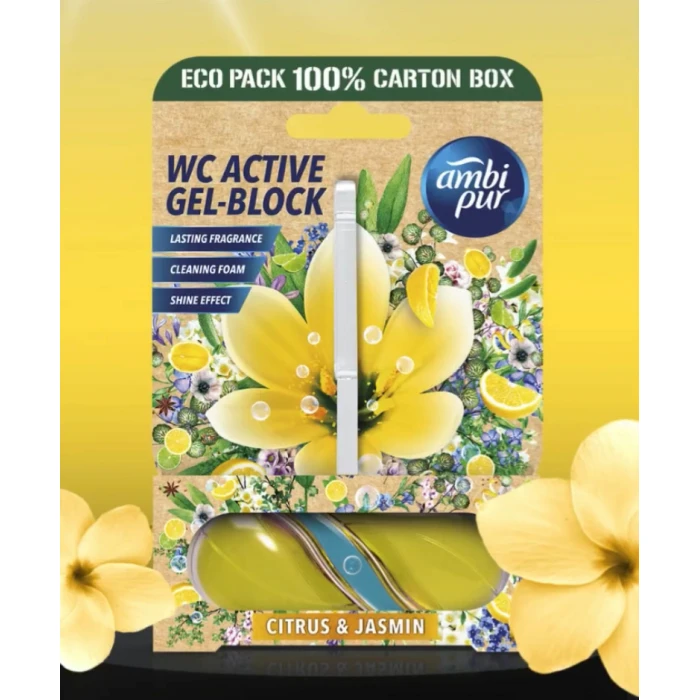 Гелевий підвісний блок для туалету Ambi Pur WC Active Gel-Block Цитрус і жасмин, 2х45 г - 