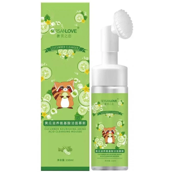 Пенка для умывания Sersanlove Cucumber со щеткой, 150 мл - 