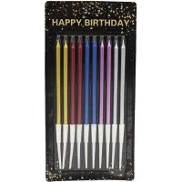 Набор свечей для торта "Happy birthday", 10 шт