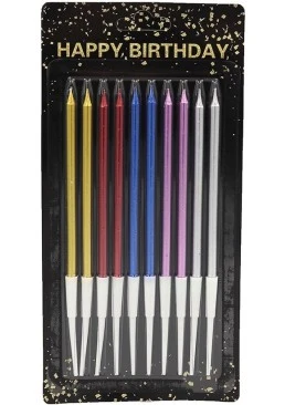 Набір свічок для торта "Happy birthday", 10 шт