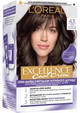 Краска для волос L'Oreal Paris Excellence оттенок  4.11 Ультрапепельный каштановый, 1 шт