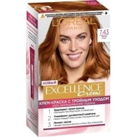 Краска для волос L'Oreal Paris Excellence оттенок 7.43 - Медный русый, 1 шт