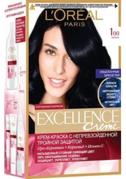 Краска для волос L'Oreal Paris Excellence оттенок 1.00 Черный, 1 шт