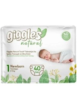 Подгузники детские Giggles Natural 1 Newborn (2-5 кг), 40 шт