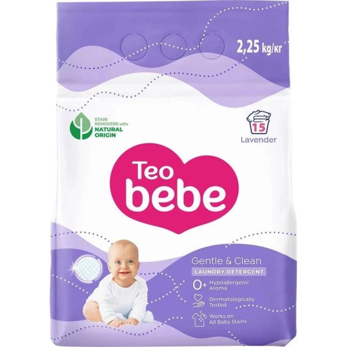 Детский стиральный порошок Teo Bebe лаванда, 2,25 кг - 