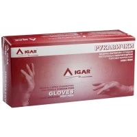 Перчатки смотровые латексные Igar High Risk Неопудренные L Синие, 50 шт 