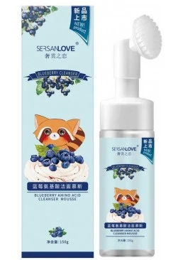 Пінка для вмивання Sersanlove Blueberry зі щіткою, 150 мл