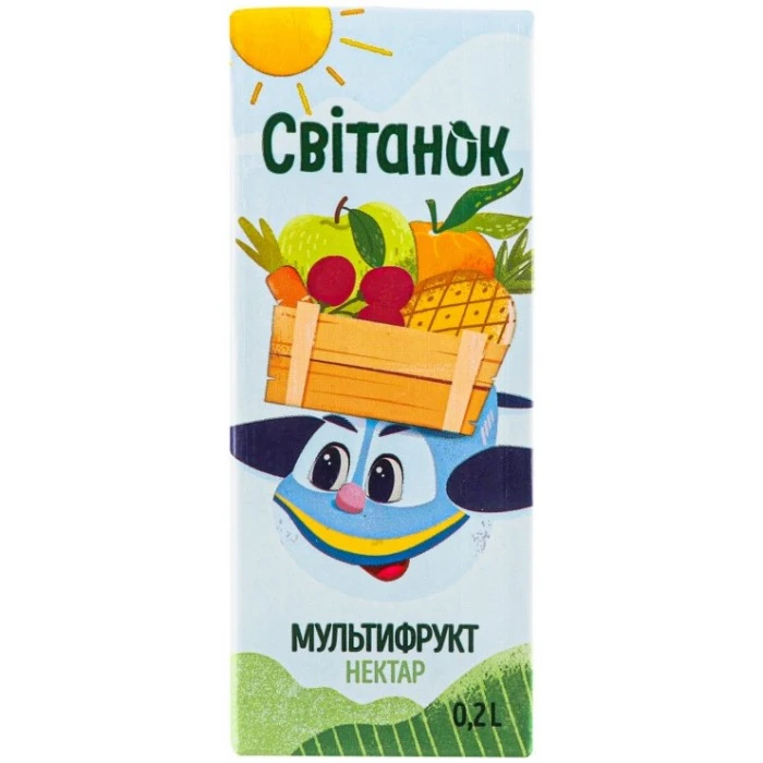 Нектар Світанок Мультифрукт пастеризований, 200 мл - 