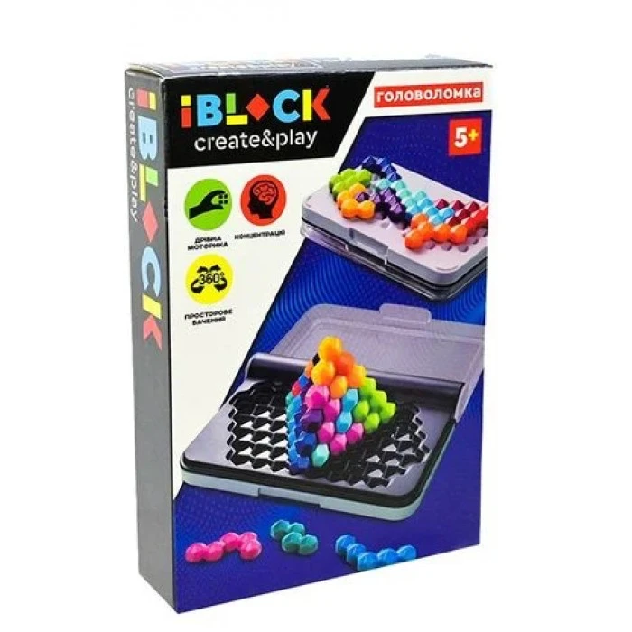 Головоломка iBlock Create & Play 12 деталей, 9.8х14.5х3 см - 