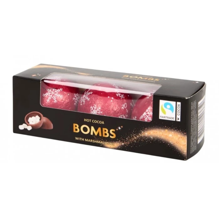 Шоколадні бомбочки з маршмеллоу Chocolate Bombs для какао та гарячого шоколаду, 72 г (3 шт) - 
