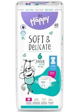 Подгузники детские одноразовые Bella Baby Happy Junior Extra 6 (15+), 48 шт