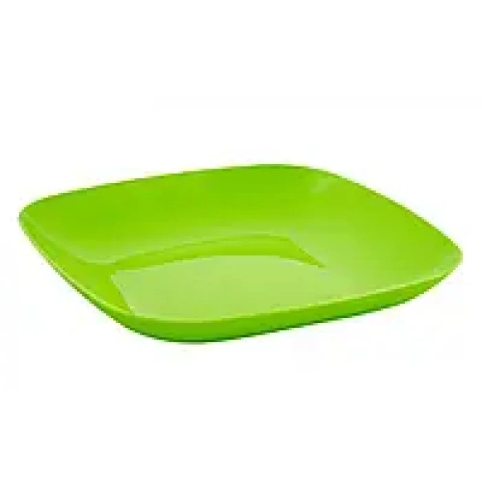 Тарілка пластикова Алеана, 19х19х2.8 см (оливкова) - 