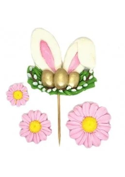 Набір для прикрашання торту/паски "Весняні вушка 2Д" (рожеві)