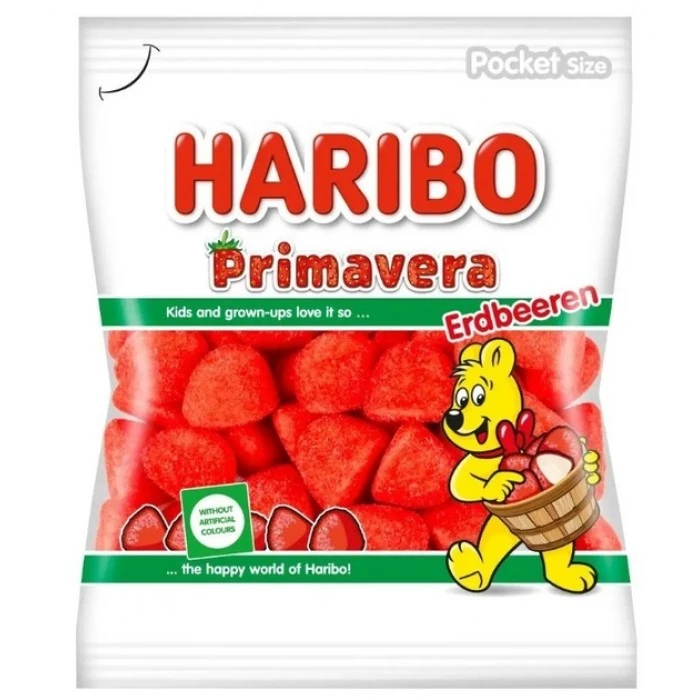 Желейные конфеты Haribo Primavera Erdbeeren, 100г  - 