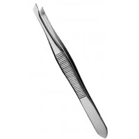 Пинцет для бровей Luxury BP10 скошенный серебряный