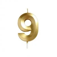 Свічка цифра "9" для торта, 4.5 см (золото)