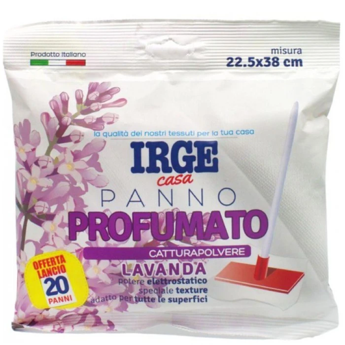 Сухі серветки для прибирання Irge Лаванда 22.5 х 38 см, 20 шт - 