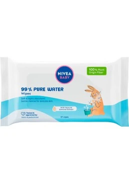Біорозкладні вологі серветки для дітей Nivea 99% Pure Water, 57 шт