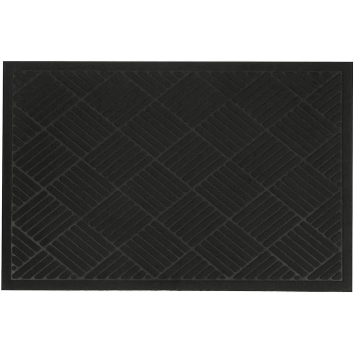 Придверний килимок Eco Fabric Смужки без кромки Чорний (6090-007), 60х90 см - 