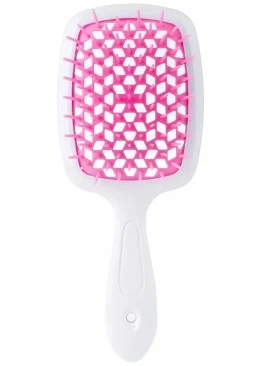 Гребінець для волосся продувний Super Brush Біло-рожевий, 20 см