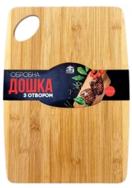 Дошка кухонна бамбук з отвором 8867 S&T, 30х20см 
