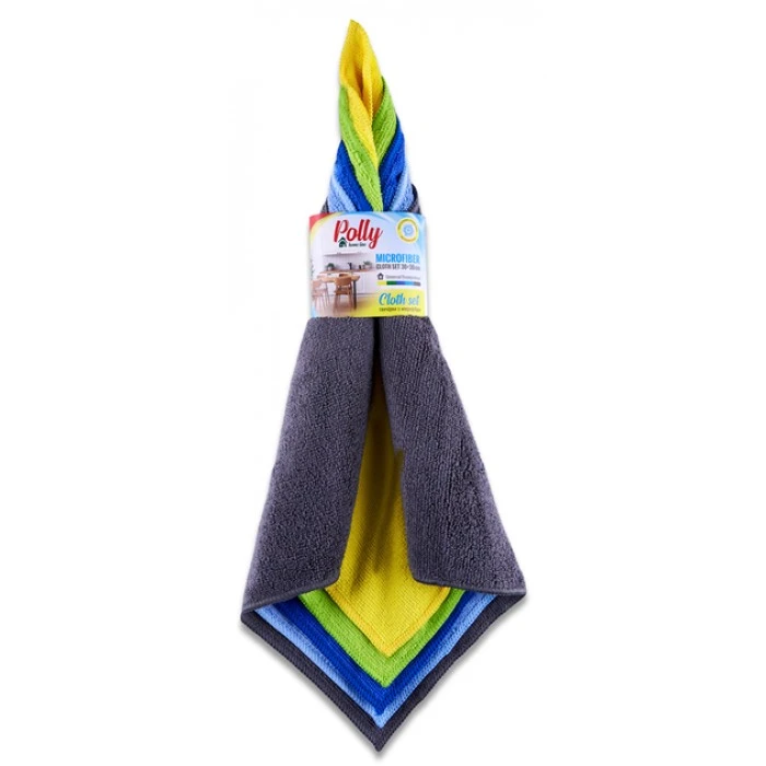 Тряпка из микрофибры 30х30 см Polly, 5 шт - 