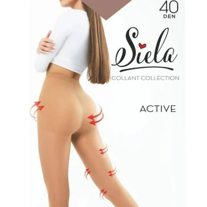 Колготки женские Siela Active с шортиками, 40 DEN, Glace, размер 6 - 