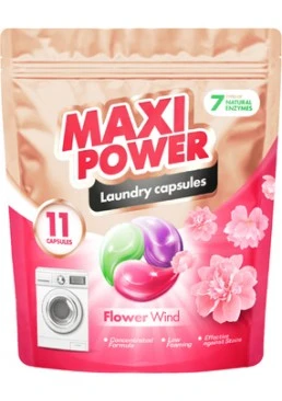 Капсулы для стирки Maxi Power Flower Wind, 11 шт 