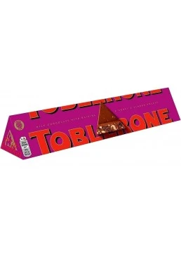 Молочный шоколад Toblerone с изюмом и нугой из мёда и миндаля, 100 г