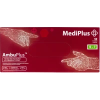 Медицинские перчатки MediPlus AmbuPlus, латексные, без пудры, размер S, 25 пар