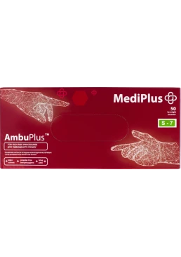 Медичні рукавички MediPlus AmbuPlus латексні неопудрені S, 25 пар