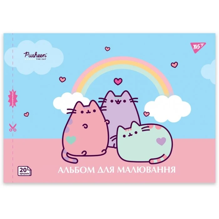 Альбом для малювання з перфорацією YES 130589 Pusheen А4, 20 аркушів (в асортименті) - 