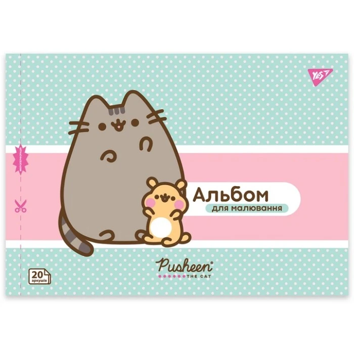 Альбом для малювання з перфорацією YES 130589 Pusheen А4, 20 аркушів (в асортименті) - 