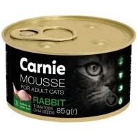 Влажный корм для взрослых кошек Carnie: мясной мусс с кроликом, помидорами и семенами чиа, 85 г