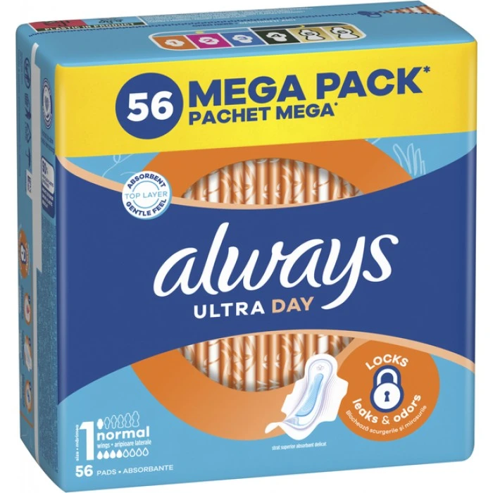 Гигиенические прокладки Always Ultra Normal размер 1, 56 шт (4 капли) - 