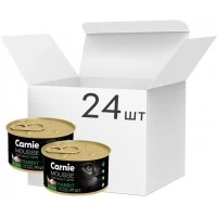 Влажный корм для взрослых кошек Carnie: мясной мусс с кроликом, помидорами и семенами чиа, 24 шт х 85 г