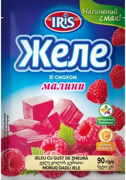 Желе ТМ IRIS со вкусом Малины, 90 г