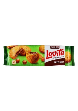 Печиво Roshen Lovita Soft Cream Cookies з лісовим горіхом, 127 г