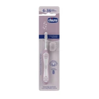 Детская зубная щетка Chicco First Milk Teeth, от 6 месяцев до 3 лет (розовая)