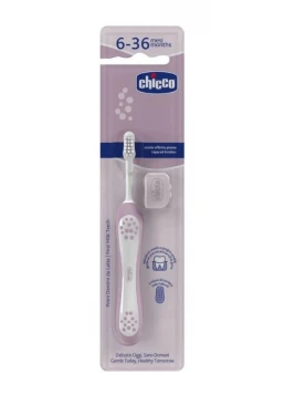 Детская зубная щетка Chicco First Milk Teeth, от 6 месяцев до 3 лет (розовая)
