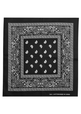 Бандана з візерунком Класик, 55х55 см (чорна)