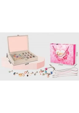 Набор украшений для девочки 762-40 (серьги, кольца, основы для подвесок и браслетов, шкатулка)