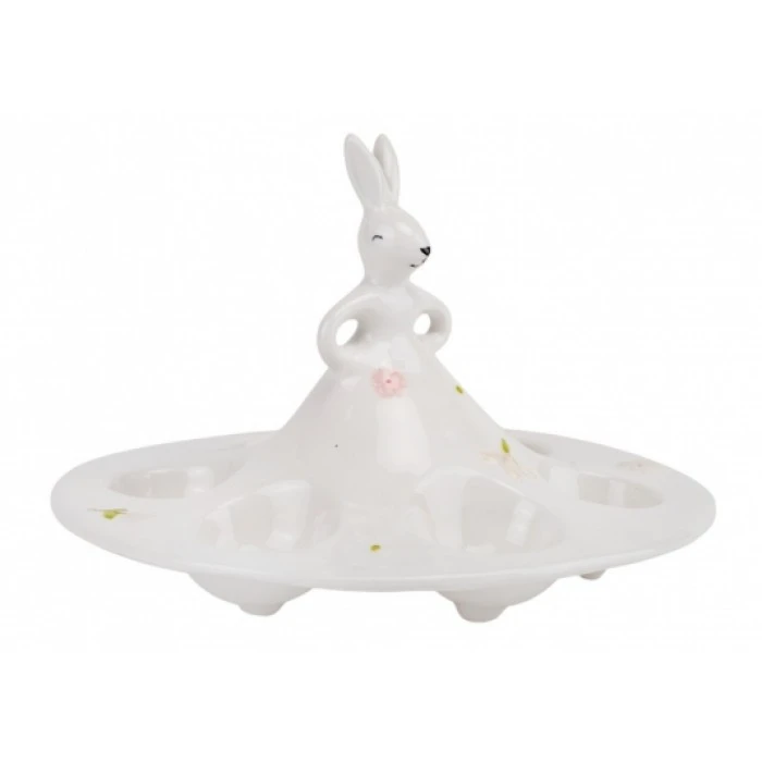 Підставка для 6 яєць "Білий кролик у саду", 14 см - 