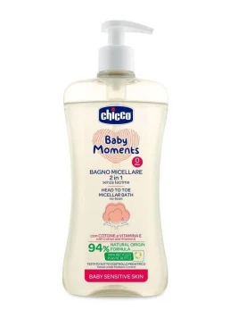Мицеллярный шампунь-гель  Baby Moments "Без слез" для чувствительной кожи 0+, 500 мл