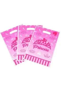 Набір пакетів подарункових поліетиленових "Принцеси", 16.5х25 см (10 шт)
