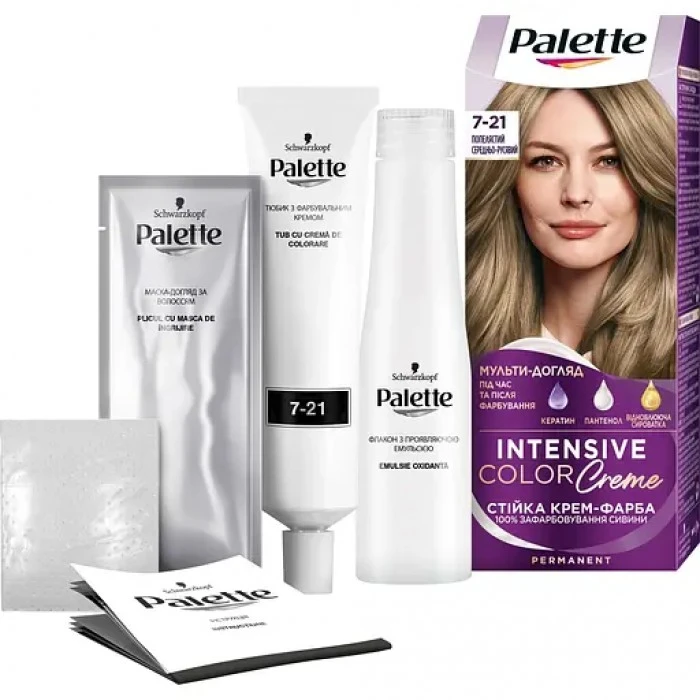 Фарба для волосся Palette ICC 7-21 попелястий середньо-русявий, 110 мл  - 