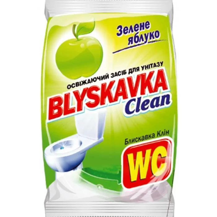 Освіжаючий засіб для унітазу Blyskavka Clean зелене яблуко, 37 г - 